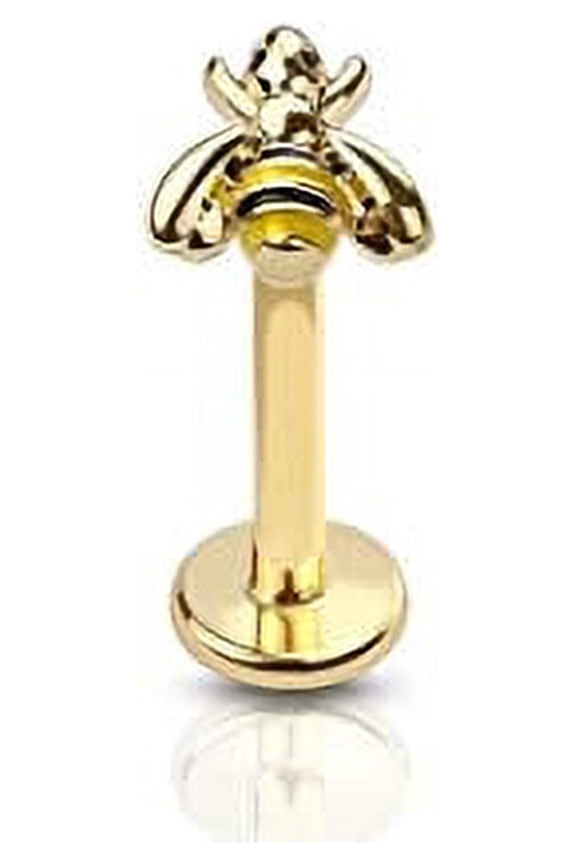 Labret INTERNALLY THREADED BUMBLE Bumble BEE TOP 316L SURGICAL STEEL Stud