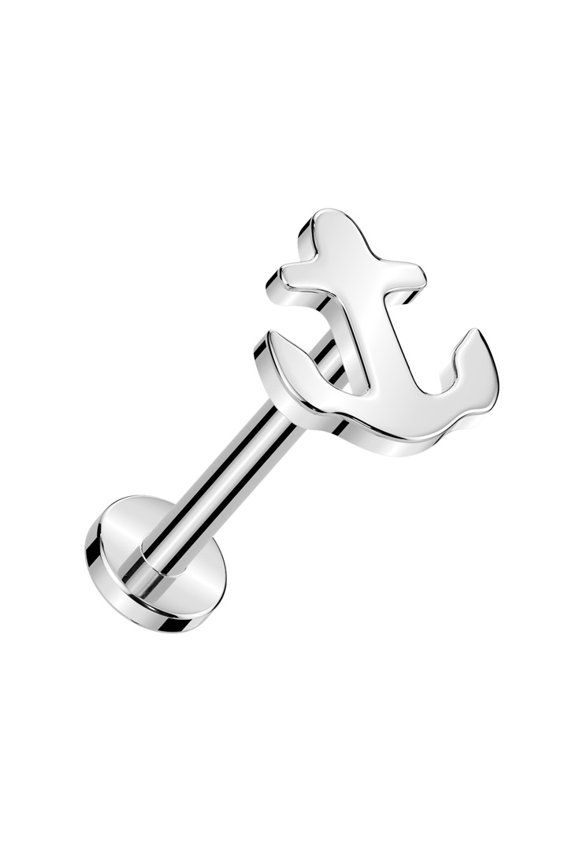 Labret Implant Grade Titanium Steel Ship boat Anchor Cartilage, Barbell Studs 16g