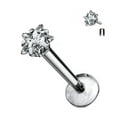 thumbnail image 1 of Labret Jewelry with Prong Set Star CZ Internally Threaded Solid Titanium, 1 of 1