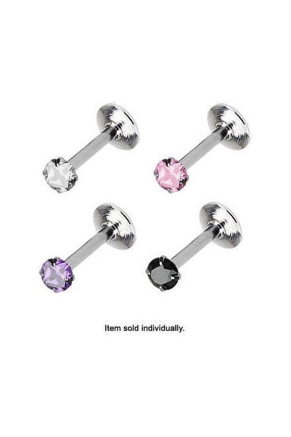 Labret Lip Chin Monroe Piercing Surgical Steel Internally Threaded w/Gem