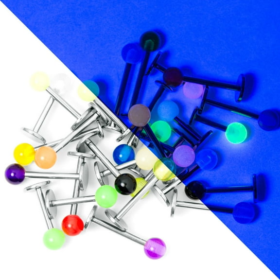 Labret Monroe 16G Cartilage Studs - Mixed Acrylic 316L Steel - Assorted Lengths