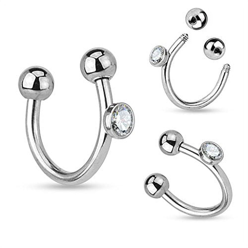 Mix-Style Acrylic Nose Ring Horseshoes Hoop Labret Ring Lip Stud Earring  16G 20G | eBay