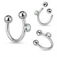 thumbnail image 1 of Labret Monroe Crystal on Side 316L Surgical Steel Horseshoe/Lip Rings 16g Tragus, 1 of 1