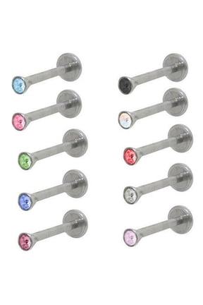 Labret Monroe Internal Threading with Gem 16G 3mm Jewel - 20 Colors Available