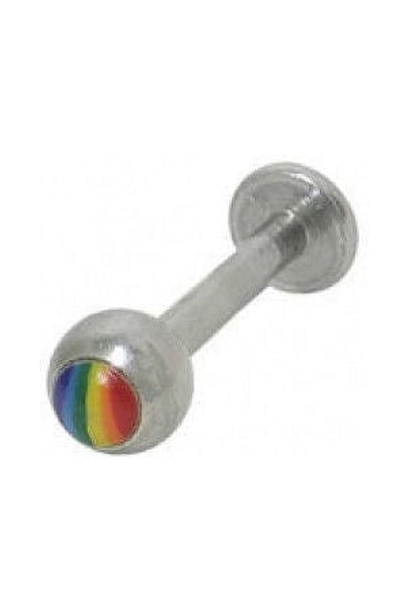 Labret Monroe Lip Jewelry with Rainbow Logo Ball End