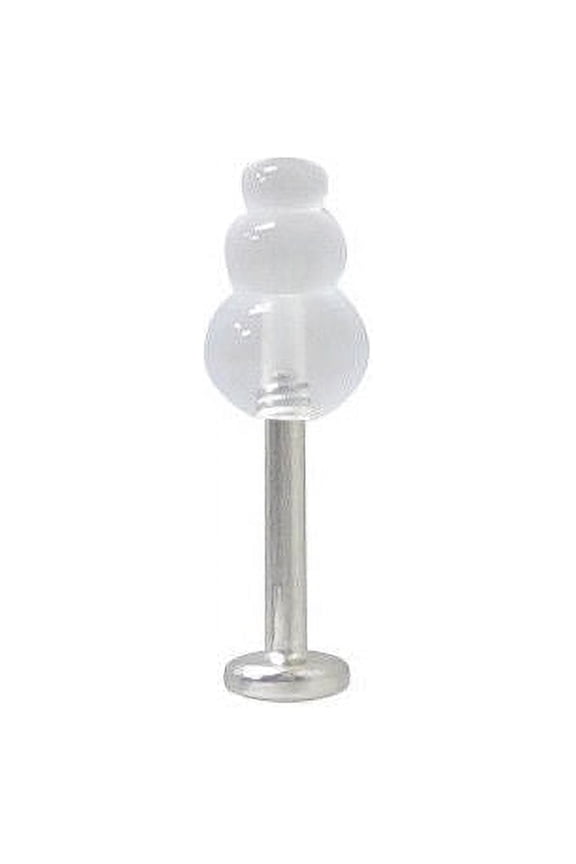 Labret Monroe Surgical Steel with Clear UV Acrylic Bead (18 Gauge)