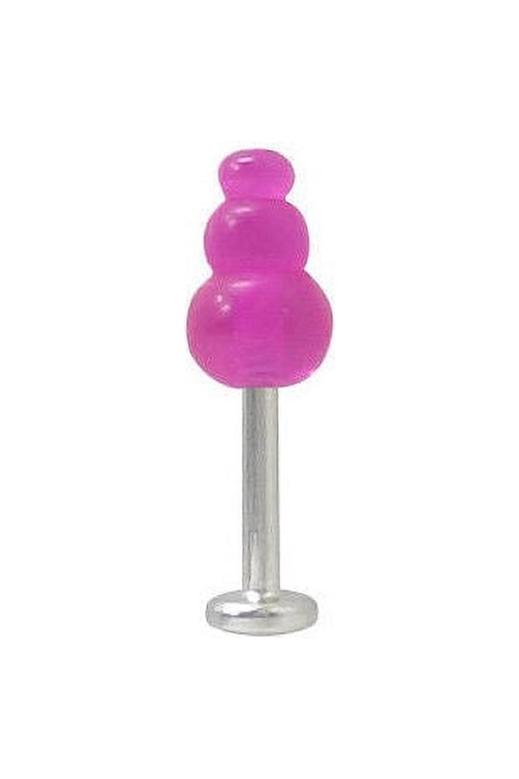 Labret Monroe Surgical Steel with UV Acrylic Bead (18 Gauge)