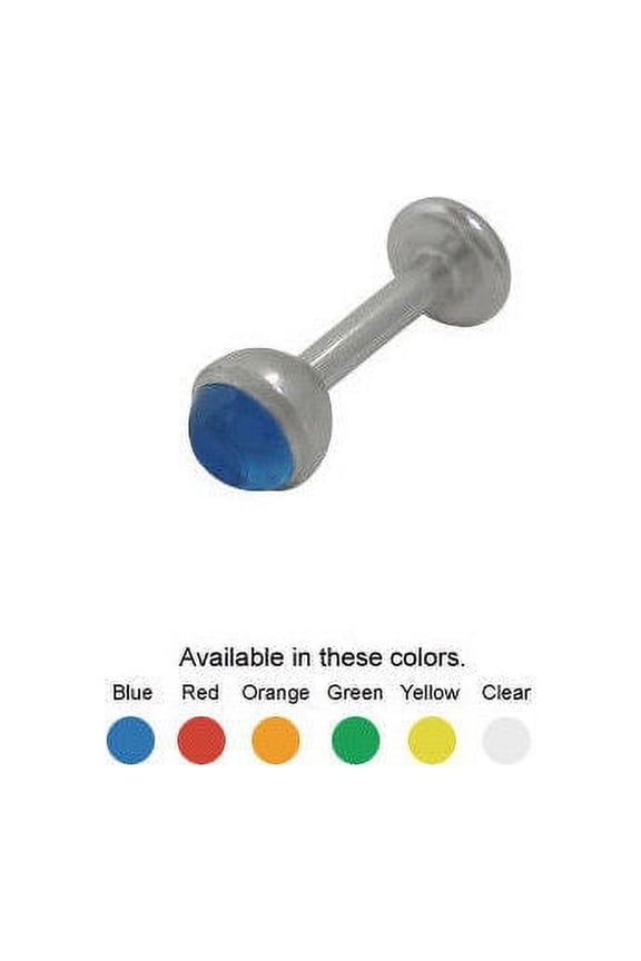 Labret Monroe Surgical Steel with UV Acrylic Design Bead - 6 Colors Available