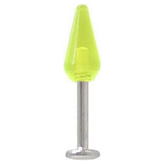 Labret Monroe Surgical Steel with Yellow UV Acrylic Bead (18 Gauge, 6mm)