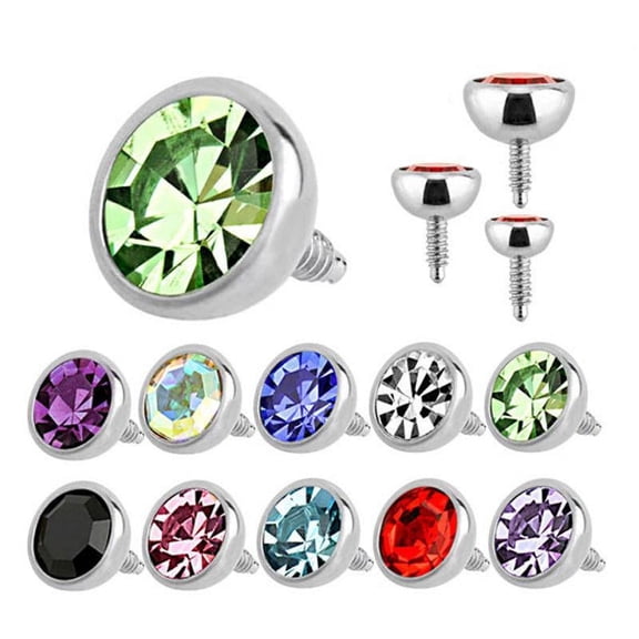 Labret Stud Top Jewelry Internally Threaded 16g Round Press Fit Surgical Steel
