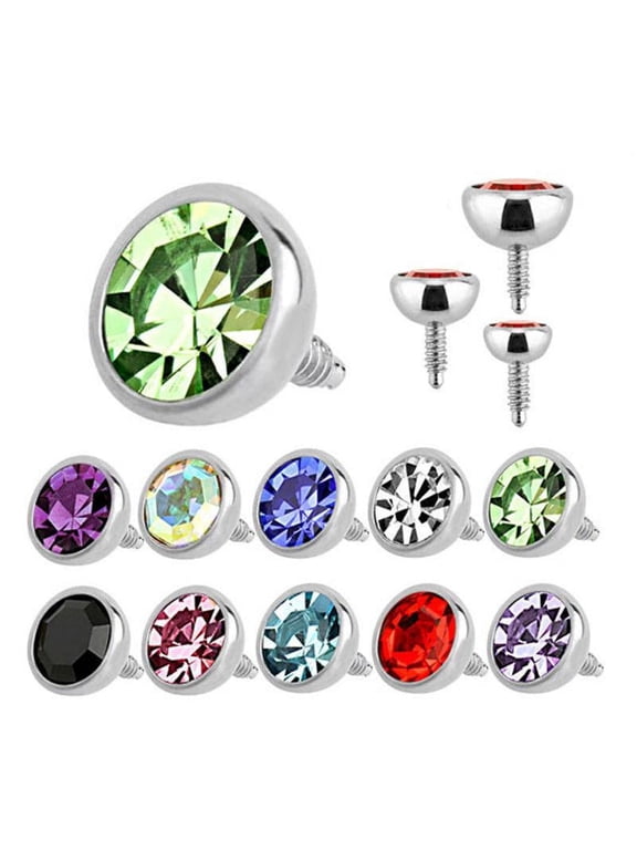 Labret Stud Top Jewelry Internally Threaded 16g Round Press Fit Surgical Steel