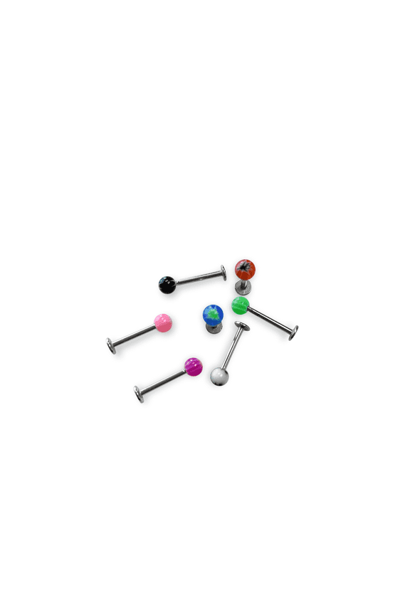 Labret lip ear ring Surgical Steel Skull Bones with Black eyes 14 Gauge