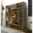 thumbnail image 1 of Labrina Geometric Open Shelves Bookcase, Sapphire Oak, 1 of 5