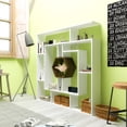 thumbnail image 1 of Labrina Geometric Open Shelves Bookcase, White & Walnut, 1 of 5