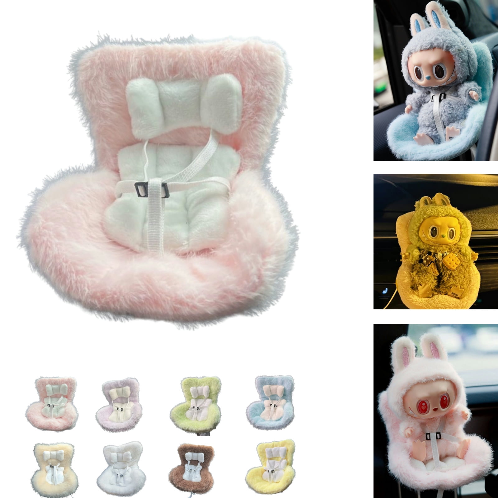 Labubu Have a Seat HEHE ラブブ Labubu Toy Car Seat For Labubu Doll With Air Vent Clip,Cute