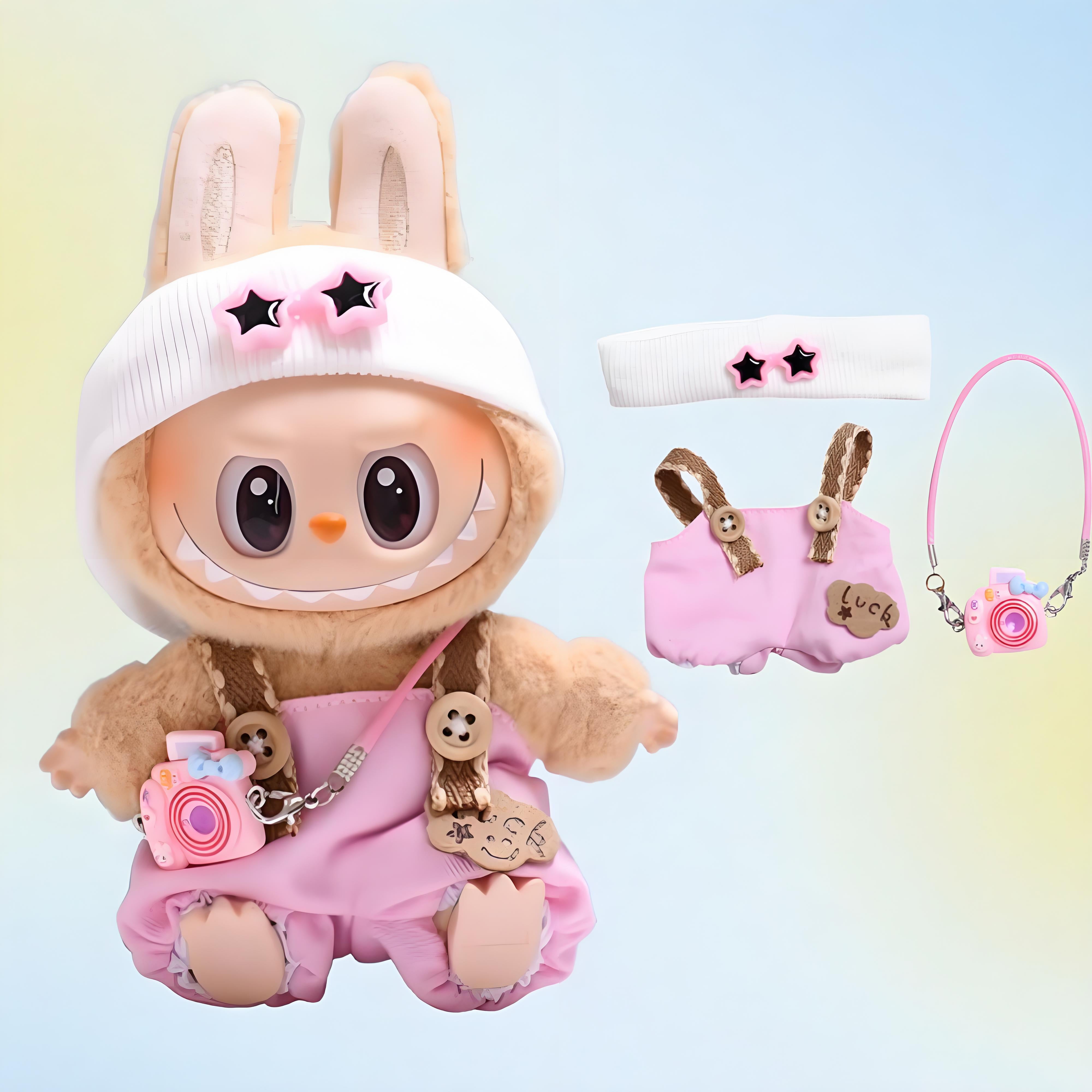 5-teiliges Labubu Kleiderset Lila - Outfit Für 17cm Puppe Mit Zubehör