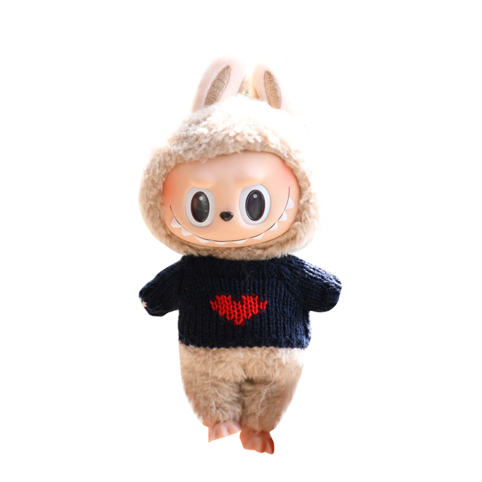 4-Piece Luxury Doll Clothes Set For 6.7" (17cm) Dolls - Dress, Hairpin, Glasses & Rabbit Charm (Doll Not Included)