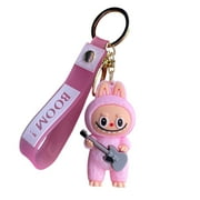 YHJDKIOUS Labubu Doll Keychain Student Backpack Pendant Exquisite Small Gift Cute Cartoon Character Design,Multiple Colors to Choose,Practical Decoration