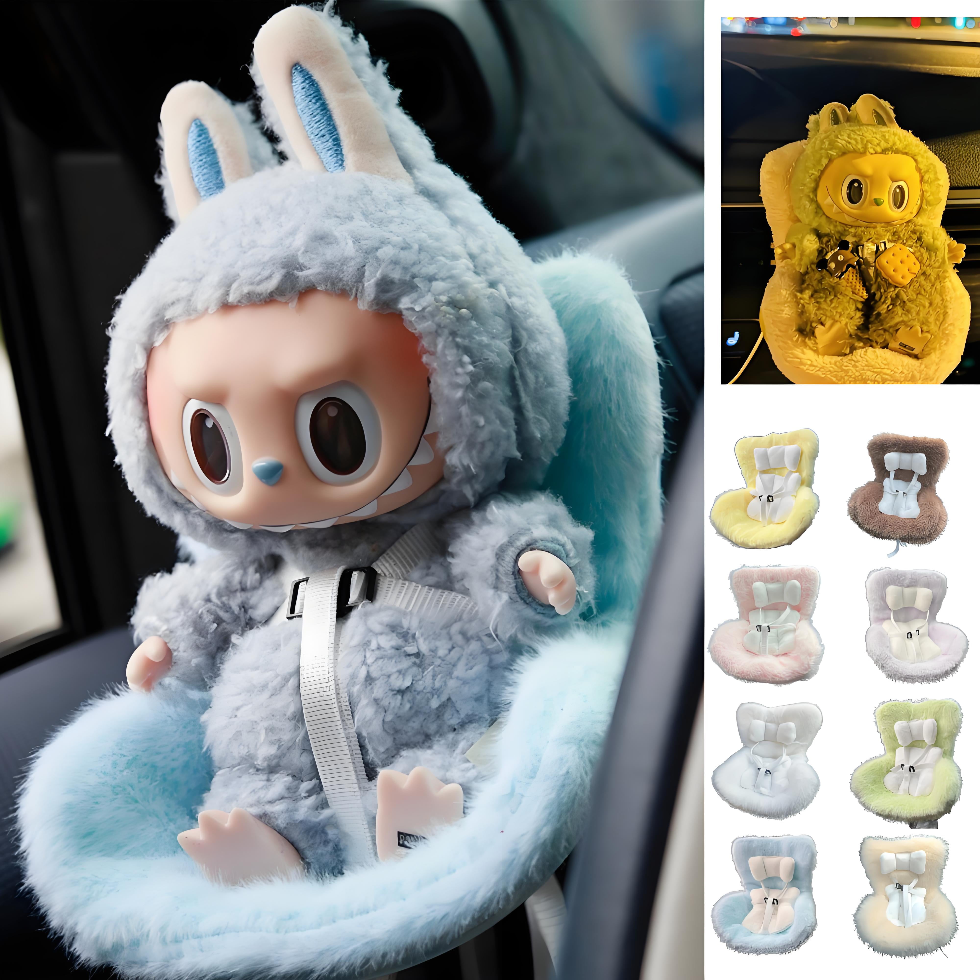 Labubu Car Seat Cheap 17cm Labubu Plush Car Seat Safety Seat