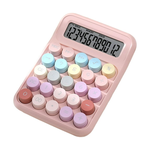 Labulousen Sweet Colors 12 Digit Basic Calculator Standard Desktop Calculator with LCD Display for Home School Office Kids Students Large Number Display