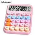 thumbnail image 1 of Labulousen Sweet Colors 12 Digit Basic Calculator Standard Desktop Calculator with LCD Display for Home School Office Kids Students Large Number Display, 1 of 9
