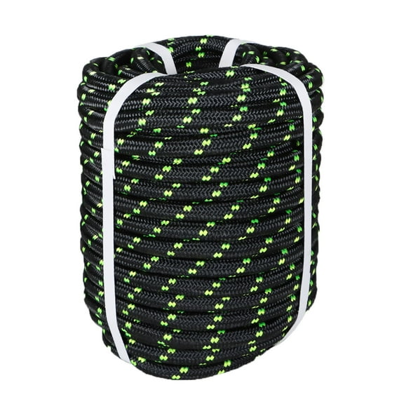 Labwork 1/2 in Polyester Rope 100 FT Nylon Pulling Rope Arborist Rigging Rope Sailing Rope for Camping Swings Arborist Gardening Marine Black
