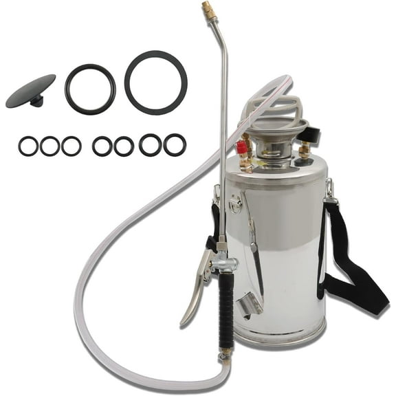 Labwork 1.5 Gallon Stainless Steel Sprayer Hand Pump Sprayer with Pressure Gauge Safety Valve Adjustable Nozzle for Gardening Lawn and Cleaning