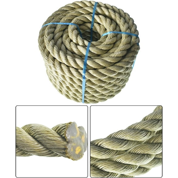 Labwork 1'50ft Artificial Manila Rope PP Three Strand Twisted Rope Cordage lightweight