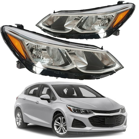Labwork 1 Pair Headlights Assembly without LED D.R.L Replacement for 2016 2017 2018 2019 Chevy Cruze Model Left and Right Driver Side