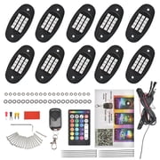Labwork 10 Pods RGB LED Rock Lights, Multicolor Neon Underglow Waterproof Music Lighting Kit Underbody Neon Music Light Bluetooth APP Control for Car ATV SUV Motorcycle