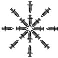 thumbnail image 1 of Labwork 100x Car 8mm Dia Hole Plastic Rivets Fastener Auto Fender Bumper Push Pin Clips, 1 of 5