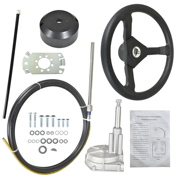 Labwork 13FT Outboard Boat Rotary Steering System with Wheel Replacement for SS13714 Marine