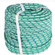 Labwork 16 Strand Braid Polyester Rope Nylon Pulling Rope Arborist Rigging Multipurpose Bull Rigging 1/2 Inch x 150 Feet Green White Blue