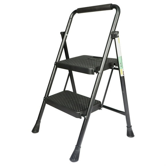 Labwork 2 Step Ladder Portable Step Stool with Comfortable Handgrip and Extra Wide Anti-Slip Pedals Multi Purpose Sturdy Folding Step Ladder