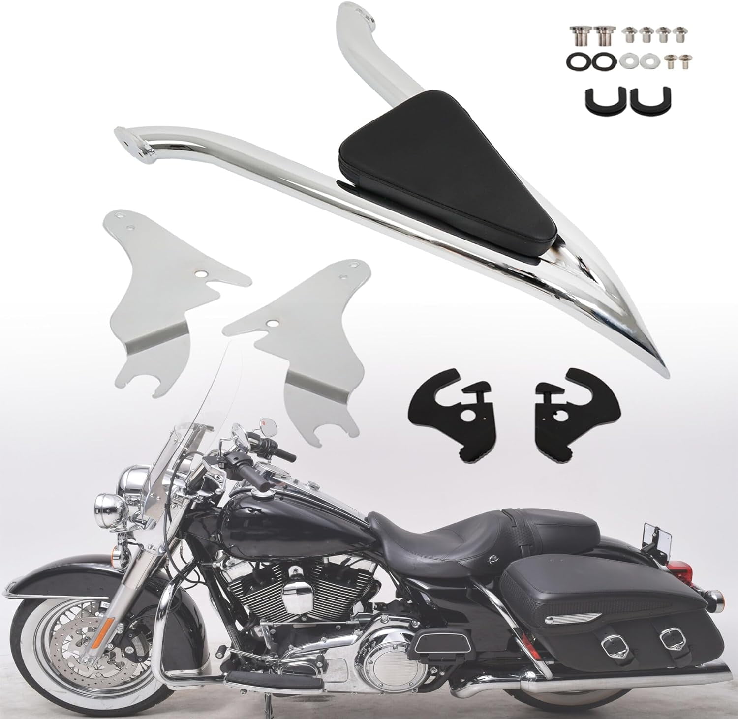 Passenger Backrest For Road Glide Sissy Bar Passenger Backrest W/ Pad Fit For Harley Street Glide Road Softail Sissy Bars