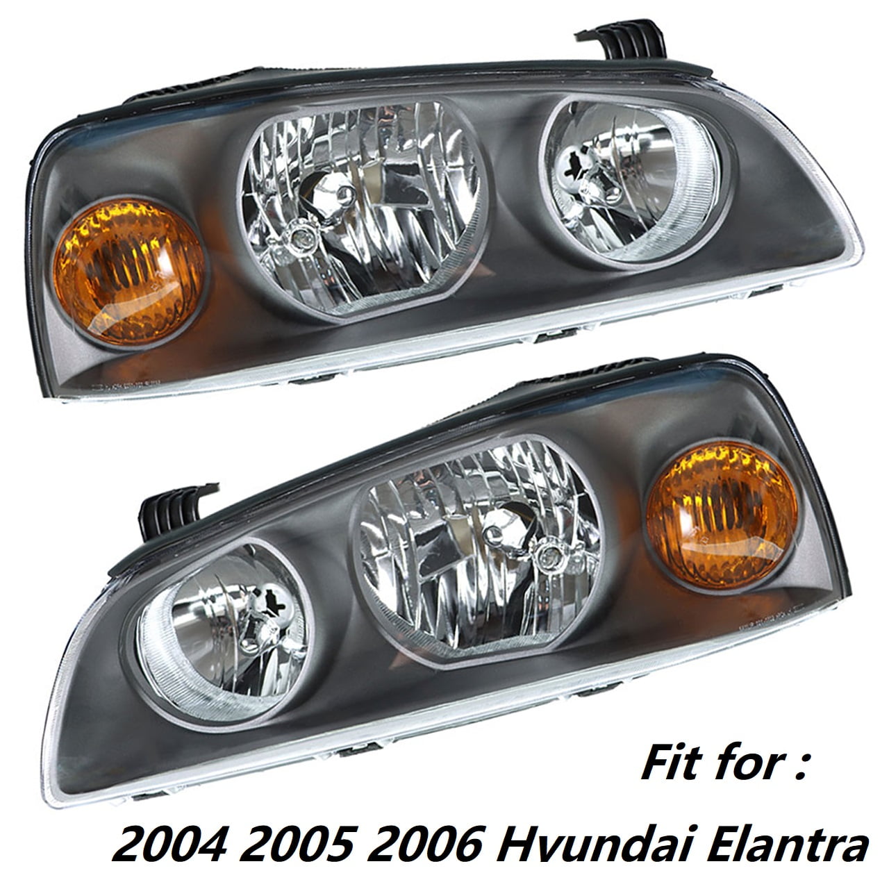 Labwork 2pcs Headlights Assembly Headlamps Housing Black L&R Fit for ...