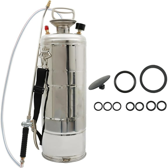 Labwork 3 Gallon Stainless Steel Sprayer Hand Pump Sprayer with Pressure Gauge Safety Valve Adjustable Nozzle for Gardening Lawn and Cleaning