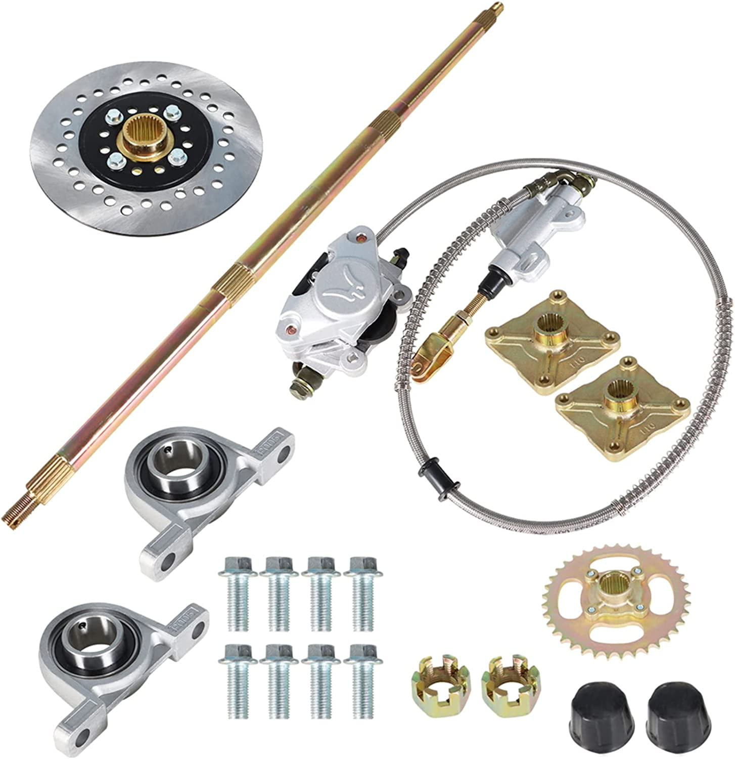 Go Kart Achterasset, Metalen 24 Inch Achterwielasmontageset voor ATV's Quads Drift Trikes