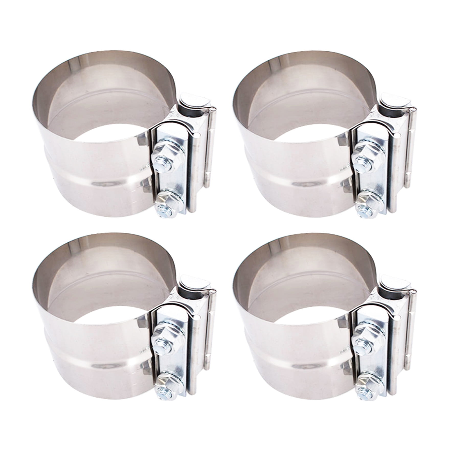 4-Pack 2.5 Inch Exhaust Butt Joint Band Clamps – Stainless Steel Sleeve Couplers