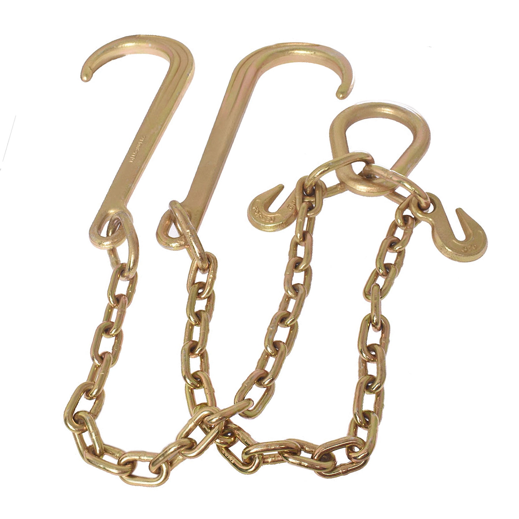 VULCAN Tow Chain with 8 Inch Forged J Hook and Grab Hook - Grade 70 - 6 Foot  - PROSeries - 4,700 Pound Safe Working Load 