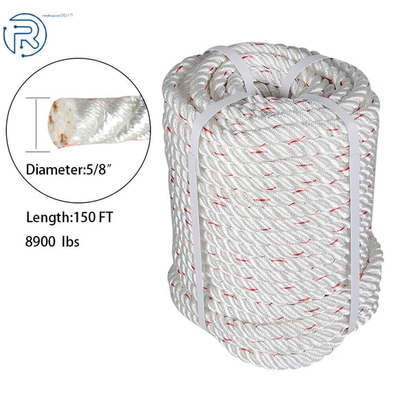 Labwork 5/8"x150' Arborist Bull Rope Durable Pulling Rigging Rope Nylon Polyester Blend