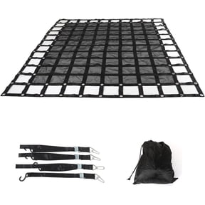 Labwork 6.75FT x 8FT Black Cargo Cover Mesh Heavy Duty Cargo Net Adjustable Trailer Cargo Nets for Pickup Trucks Beds