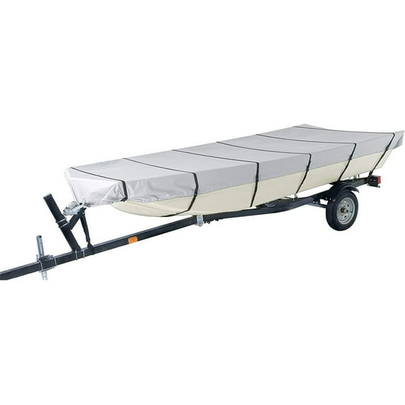 Labwork 600D Marine Grade Heavy Duty Trailerable Boat Cover Replacement for Jon Boat-Grey