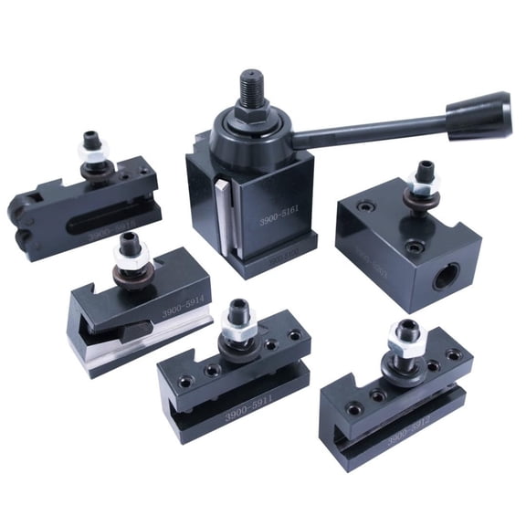 Labwork 6Pcs AXA 250-100 Size Piston Type Quick Change Tool Post Set For Lathe 6- 12"
