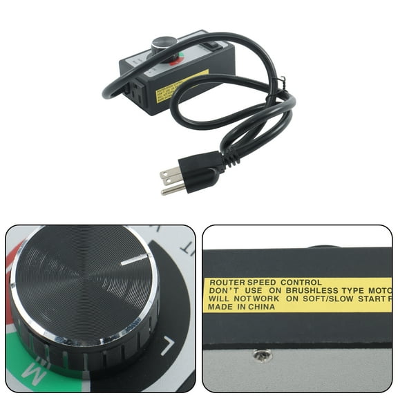 Labwork Adjustable Router Fan Speed Controller, Electric Motor Rheostat, AC 120V 15A 1800W