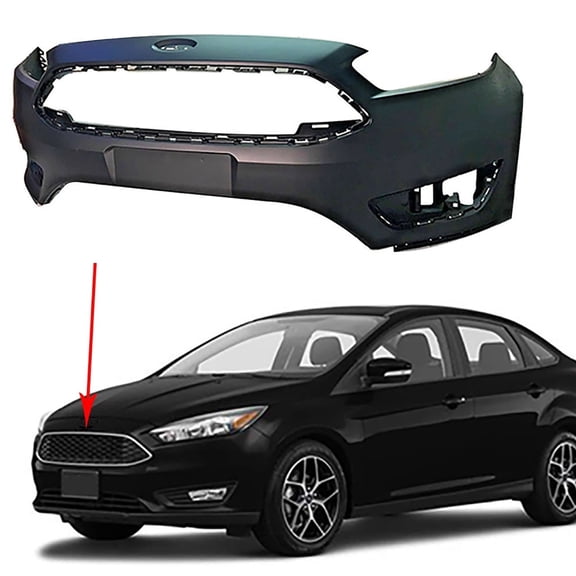 Labwork Black Front Bumper Cover Replacement for 2015-2018 Ford Focus S/se/sel/Titanium