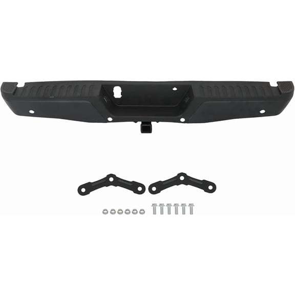 Labwork Black Rear Step Bumper Assy Replacement for F-150 2015 2016 2017 2018 2019 2020 with Park Assist Sensor Holes with Tow Hooks