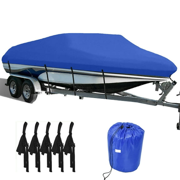 Labwork Boat Cover, PEVA Fabric, Suitable for 17ft 18ft 19ft Length & 8ft Width Boats, Blue