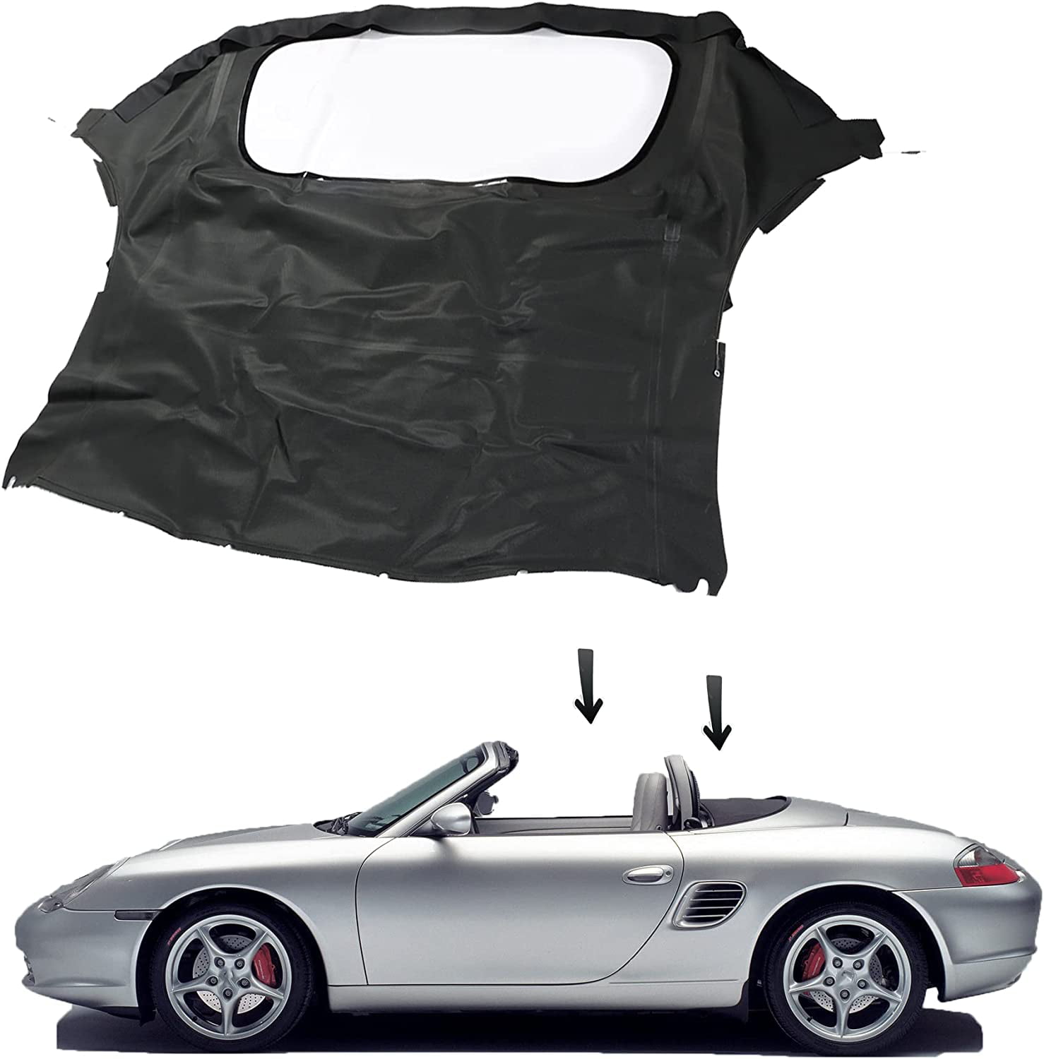 Labwork Fit For Porsche Boxster 986 97-02 Convertible Soft Top w/Plastic  Window Replace 