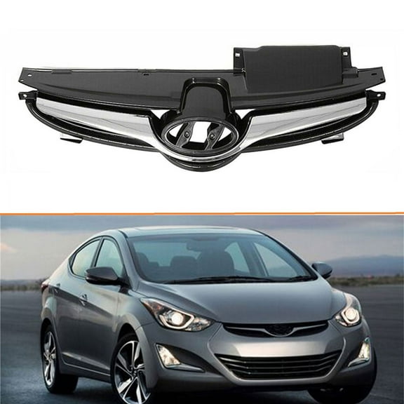 Labwork Front Bumper Grill Grille HY1200165 Fit for 2011 2012 2013 2014 2015 2016 Hyundai Elantra, Chrome